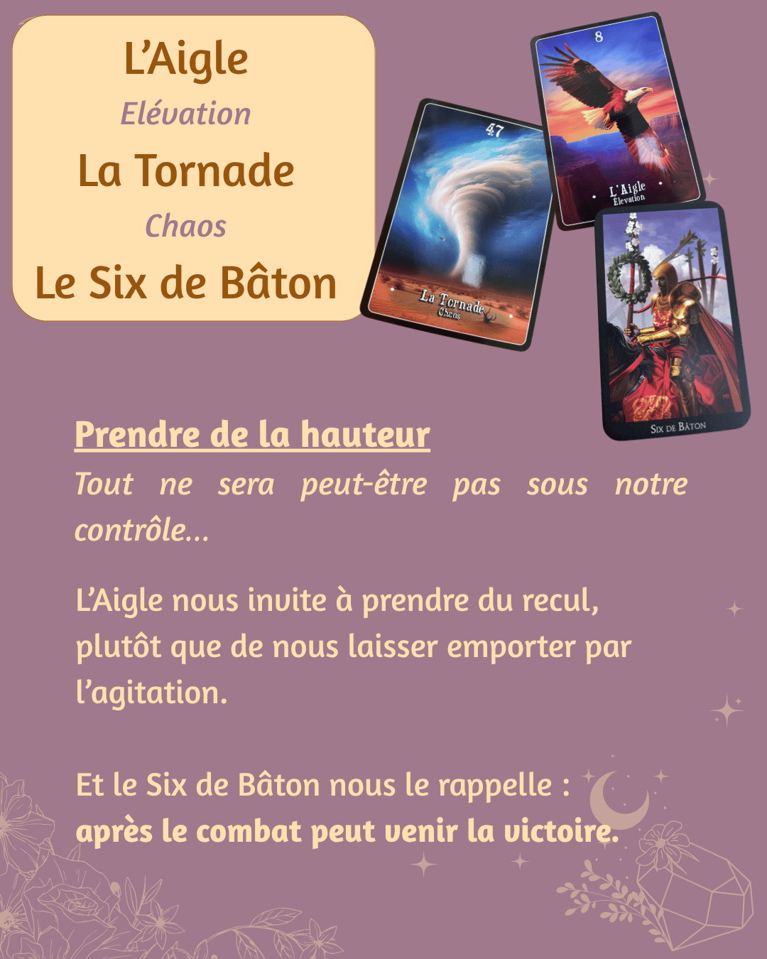 L'aigle - la tornade - le 6 de bâton​